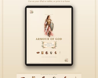 Armor of God Bible Study Printable | Digital Download | 30 Page Christian Devotional & Prayer Journal | Ephesians 6 PDF