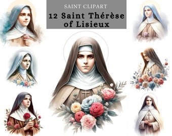 Therese of Lisieux Clipart ,Marie Françoise-Thérèse Martin, Patroness of Missions, Therese of the Child Jesus ,printable design