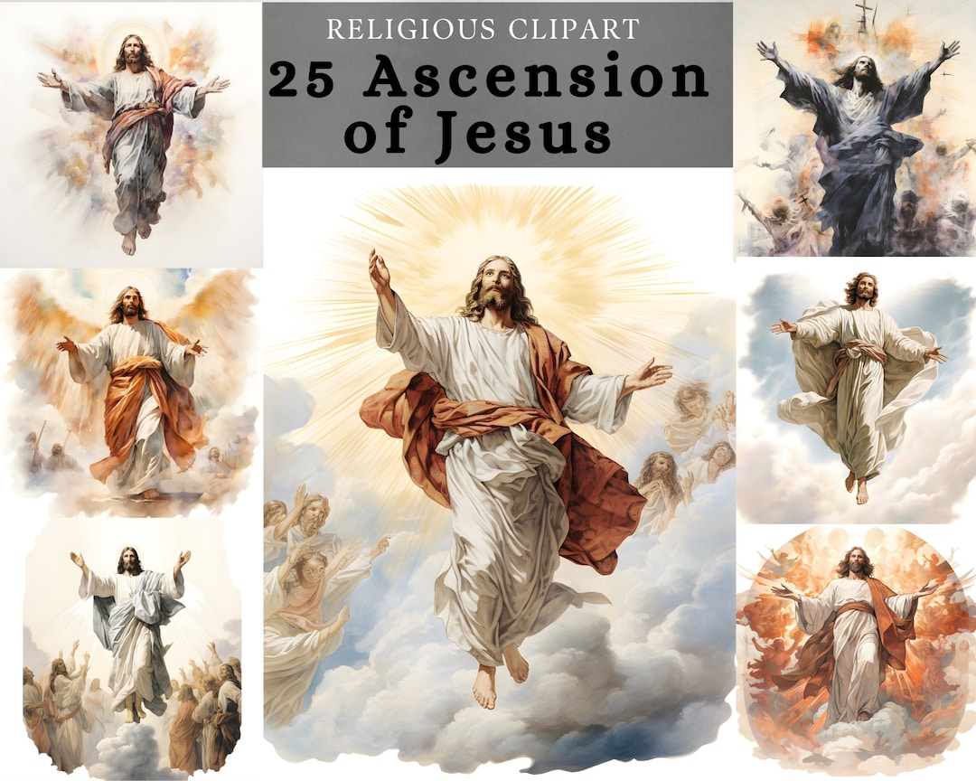 Ascension of Jesus Clipart , Jesus Ascending to Heaven , Resurrection ...