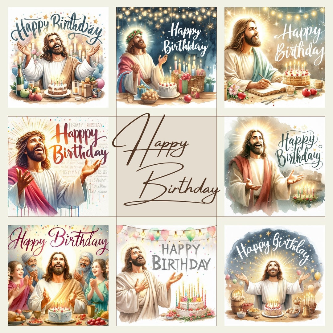 Happy Birthday Jesus Clipart, Birthday Boy Jesus Clipart Bundle ...
