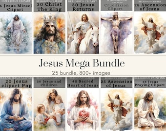 Jesus Mega Bundle Clipart, Christian MegaBundle digital print, printable collection of jesus for story book, scrapbook ,social media  etc