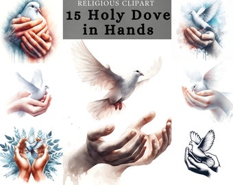 Holy Dove Clipart: Peace Symbol, God Worshipping (JPG Digital Download)