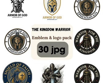 Warrior for the Kingdom Bundle, Armor of God Logos, Sword of Truth, Shield of Faith -Sublimation Files for Shirts, Hoodies, Stickers, circut