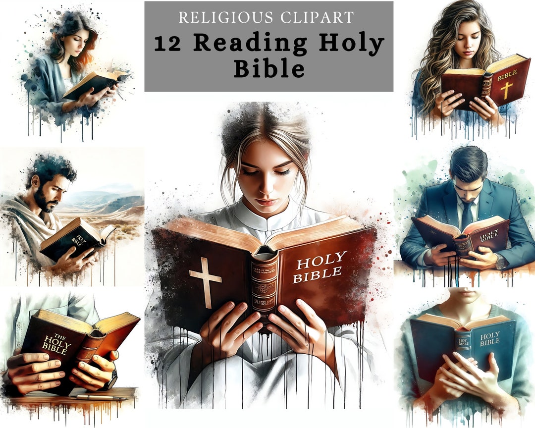 Sacred Study Clipart, Person Reading the Holy Bibile, Holy Reflections ...