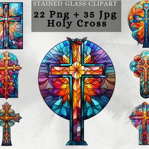 Glasmalerei heiliges Kreuz Clipart, elegantes christliches Kreuzdesign, Blumenkreuz png, Kreuz mit geometrischem Design für den kommerziellen Gebrauch