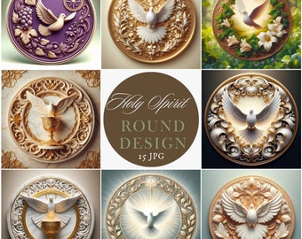 Round Holy spirit , Holy dove sublimation design,devotional sublimation, god worshipping , scrapbooking, printable white dove design