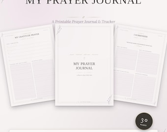 Printable Prayer Journal, Scripture & Gratitude Tracker (Digital Download)