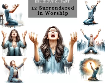 Worship in Tears Clipart,Surrendered in Worship, Crying Out in Worship, Hands Raised in Praise, sublimation printable design for paper craft