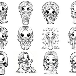 Jesus Coloring Page clipart , printable Coloring Book page ,Christian Coloring page of Jesus for Toddlers, printable digital download image 7