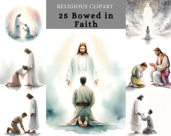 At His Feet – Worship and Surrender Clipart,  Christian sublimation design  for prayer journal, Scrapbooking