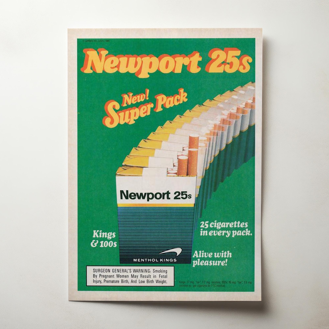 Vintage Newport Cigarettes Ad, Home Decor Wall Art - Etsy