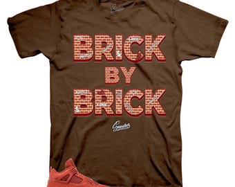 Brown Brick By Brick Sneaker Tee - Retro AJ4 Matching Shirt