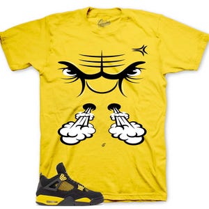Sneaker Tees To Match Retro 4 Yellow Thunder - Raging Face Shirt
