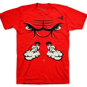 Shirts To Match Retro 4 Red Thunder Sneakers - Raging Face Tees