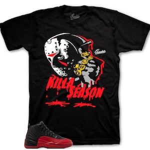 Shirt Design To Match Retro 12 Flu Game Sneakers - Killa Season Sneaker Tee