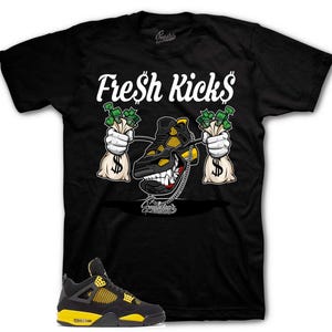 Sneaker Tees To Match Retro 4 Yellow Thunder - Fresh Kicks Shirt