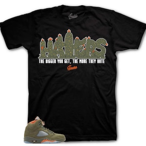 Shirts To Match Retro 5 Olive AJ5 - Haters Sneaker Tee
