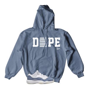 Sneaker Sweatshirts To Match Retro 11 Diffused Blue - D23 Hoodie