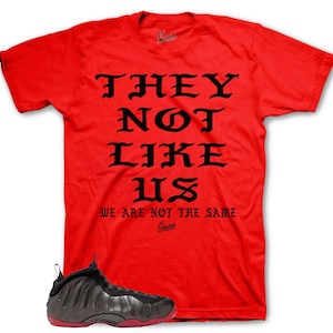 Design du t-shirt assorti aux gouttes Foamposite contre la toux - T-shirt baskets Not Us