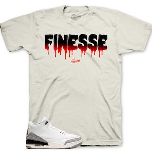 Camisetas deportivas a juego con el cemento blanco reimaginado de Retro 3: camiseta Finesse
