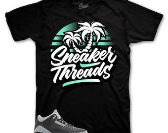 Sneaker Tees To Match Retro 3 Grün Glow 1 - ST Palms Shirt