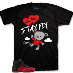 Shirt Design To Match Retro 12 Flu Game Sneakers - Money over Love Sneaker Tee