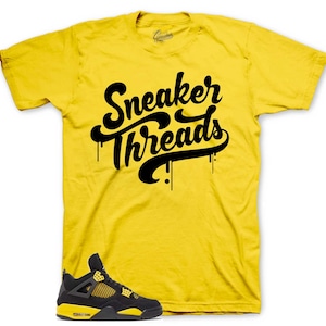 Sneaker Tees To Match Retro 4 Yellow Thunder - Sneaker Threads Drip Shirt