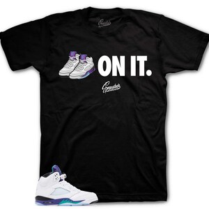 BLACK Shirt To Match Retro 5 Grape AJ5 Grapes - 5 On It Sneaker Tees