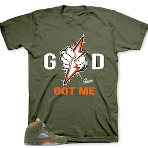 Shirts To Match Retro 5 Olive AJ5 - God Got Me Sneaker Tee