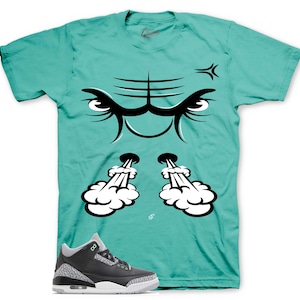 Sneaker Tees To Match Retro 3 Green Glow 1 - Raging Face Shirt