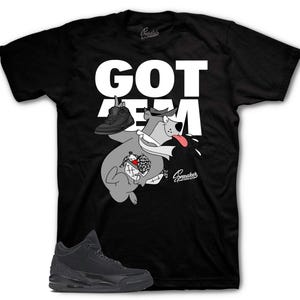 Shirt To Match Retro 3 Black Cat AJ3 - Finessed Sneaker Tees