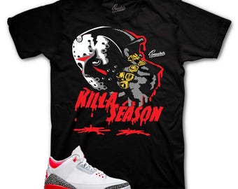 Camisetas deportivas a juego con la camiseta Killa Season de Retro 3 Fire Red
