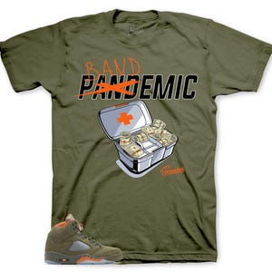 Shirts To Match Retro 5 Olive AJ5 - Bands Sneaker Tee