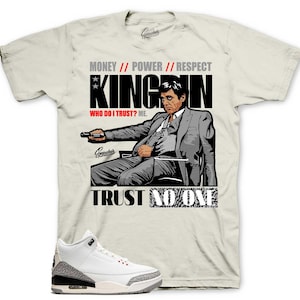 Camisetas deportivas a juego con el cemento blanco reimaginado Retro 3: camisa Trust issues
