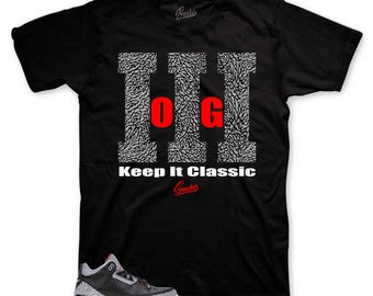 Shirt To Match Retro 3 Black Cement - Classic Sneaker Tees