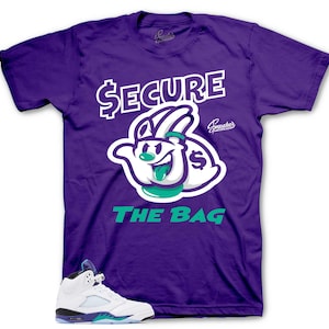 Shirt dat past bij retro 5 druif AJ5-druiven - Secure the Bag-sneaker-T-shirts