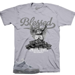 Shirts To Match Retro 4 Wet Cement AJ4 - Blessed Angel Sneaker Tee