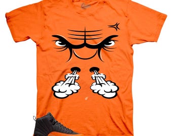 Shirts To Match Retro 12 Brilliant Orange AJ12 - Raging Face Sneaker Tee