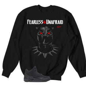 Sweater To Match Retro 3 Black Cat AJ3 - Fearless Sweatshirt
