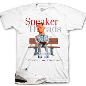 Camisetas deportivas a juego con el cemento blanco reimaginado de Retro 3 - Box Of Sneakers Shirt