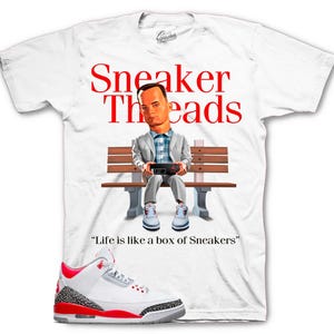 Sneaker Tees To Match Retro 3 Fire Red - Box Of Sneakers Shirt