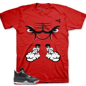 Sneaker Tees To Match Retro 4 Bred - Raging Face Shirt