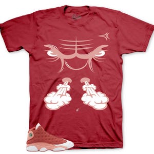 Shirts To Match Retro 13 Dune Red AJ13 - Raging Face Sneaker Tee