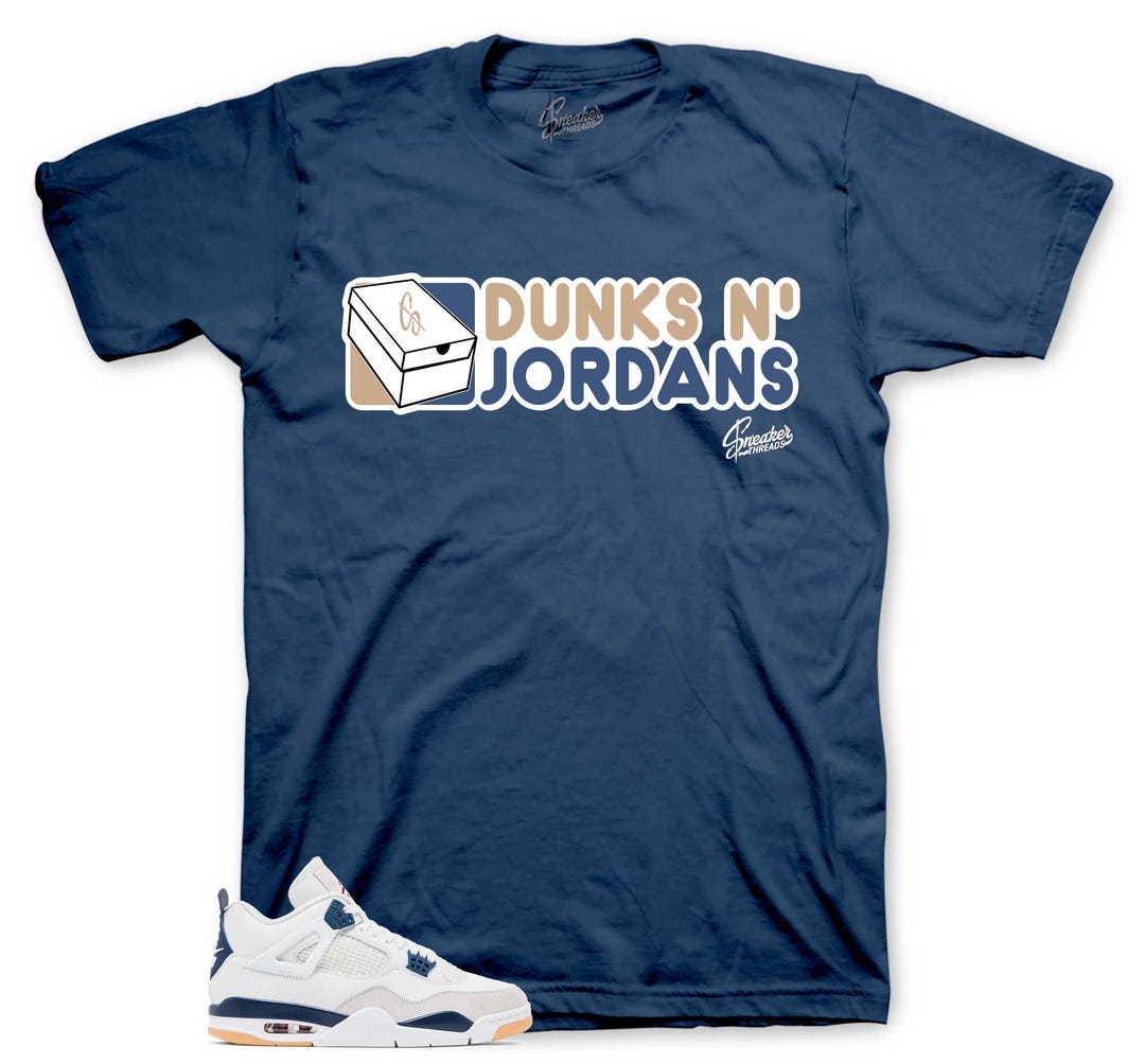 Retro SB Navy Graphic T-shirt AJ4 Dunks Jordans Sneaker Tees