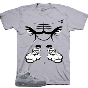 Shirts To Match Retro 4 Wet Cement AJ4 - Raging Face Sneaker Tee