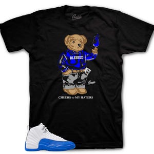 Shirts To Match Retro 12 Blueberry AJ12 Game Royal - Cheers Bear Sneaker Tee
