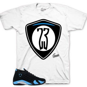 Camisetas a juego con las zapatillas Retro 14 University Blue AJ14 - Shield