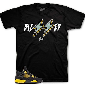 Sneaker Tees To Match Retro 4 Yellow Thunder - Blessed Shirt
