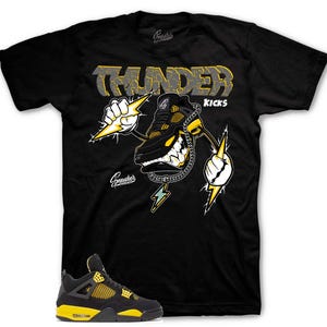 Sneaker Tees To Match Retro 4 Yellow Thunder - Fly Kicks Shirt