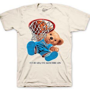 Retro 1 University Blue Reimagined Shirt To Match Shoes - Fly Bear Sneaker Tee